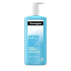 Neutrogena Hydro Boost Body Moisturizing Gel Cream with Hyaluronic Acid, Non-Greasy & Fast Absorbing, Lightweight Hydrating Body Lotion for Normal to Dry Skin, Fragrance-Free, 16 oz