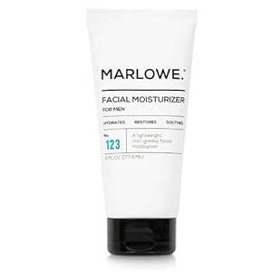 MARLOWE. No. 123 Men's Facial Moisturizer 6 oz, Lightweight Daily Face Lotion for Men, Includes Natural Extracts to Hydrate, Soothe & Restore, Light Aloe Citron Scent
