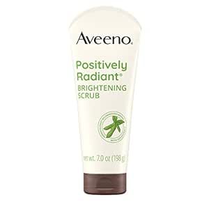 Aveeno Positively Radiant Skin Brightening Exfoliating Daily Facial Scrub, Moisture-Rich Soy Extract, helps improve skin tone & texture, Oil-& Soap-Free, Hypoallergenic, 7 oz