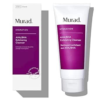 Murad AHA/BHA Exfoliating Cleanser - Hydration Exfoliating & Moisturizing Salicylic, Lactic and Glycolic Acid Face Wash - Creamy Skin Smoothing Treatment Backed by Science, 6.75 Oz
