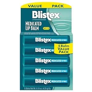 Blistex Medicated Lip Balm, 0.15 Ounce, Pack of 5 – Prevent Dryness & Chapping, SPF 15 Sun Protection, Seals in Moisture, Hydrating Lip Balm, Easy Glide Full Coverage Formula Stocking Stuffer