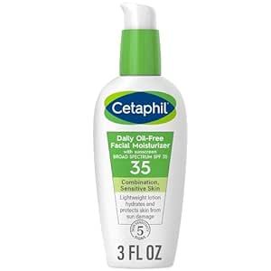 Cetaphil Face Moisturizer, Daily Oil Free Facial Moisturizer with SPF 35, For Dry or Oily Combination Sensitive Skin, Fragrance Free Face Lotion