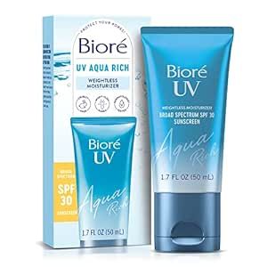 Biore UV, SPF 30 Japanese Moisturizing Face Sunscreen For Sensitive Skin, Non-Comedogenic, Dermatologist Tested, Vegan Friendly, Cruelty Free, 1.7 Oz