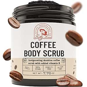 Coffee Body Scrub, Exfoliating Body Scrub, Arabica Coffee with Vitamin E Coffee Scrub, Dead Skin Body Scrubs for Women Exfoliation, Skin Care for Cellulite, Acne & Stretch Marks