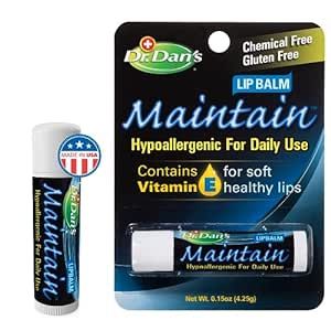 Dr. Dan's Maintain Lip Balm - Mild Ingredients, Protect Lips from Dry Weather, Vitamin E Stick of Moisturizing Lip Balm Helps Soft Lips Keep Their Smoothness, 1 pack