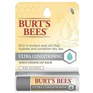 Burt's Bees Ultra Conditioning Moisturizing Lip Balm, Lip Moisturizer Rich in Oils and Butters, Natural Origin Lip Care, 2 Tubes, 0.15 oz.