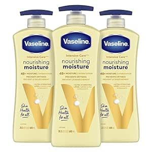 Vaseline hand and body lotion Intensive Care Moisturizer for Dry Skin Essential Healing Clinically Proven to Moisturize Deeply With One Application 20.3 Fl oz (Pack of 3)