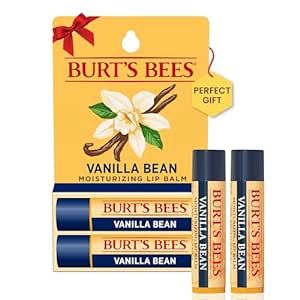 Burt's Bees Vanilla Bean Lip Balm, Lip Moisturizer With Responsibly Sourced Beeswax, Tint-Free, Natural Conditioning Lip Treatment, 2 Tubes, 0.15 oz.